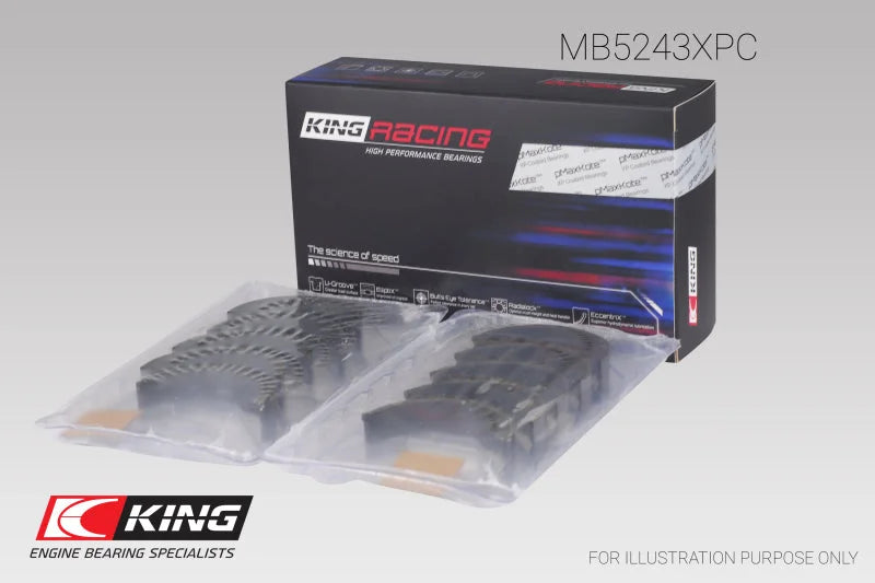 King Engine Bearings Nissan Sr20De (Size 0.26) Main Bearing Set - Side View