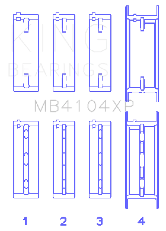King Engine Bearings Nissan VG30DE/VG30DETT (Size +.025) Performance Main Bearing Set - Main Product View