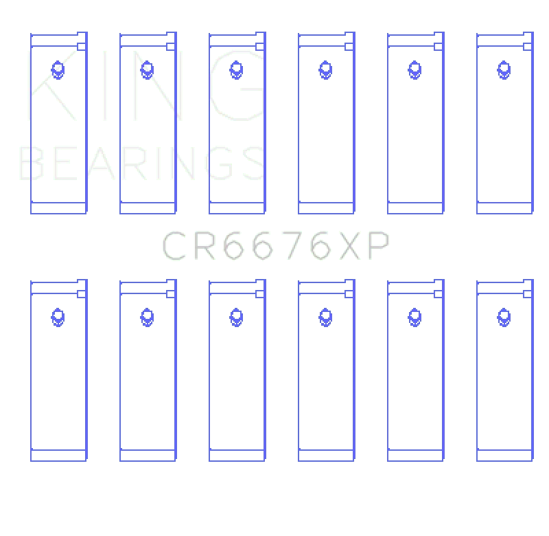 King Engine Bearings Nissan VG30DE/VG30DETT/VG30E/VG30T Performance Rod Bearing Set - Size STDX - Side View