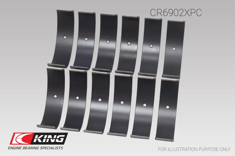 King Engine Bearings Nissan VQ35HR/VQ37VHR/VR30DTT (Size +.026) pMaxKote Rod Bearing Set - Side View