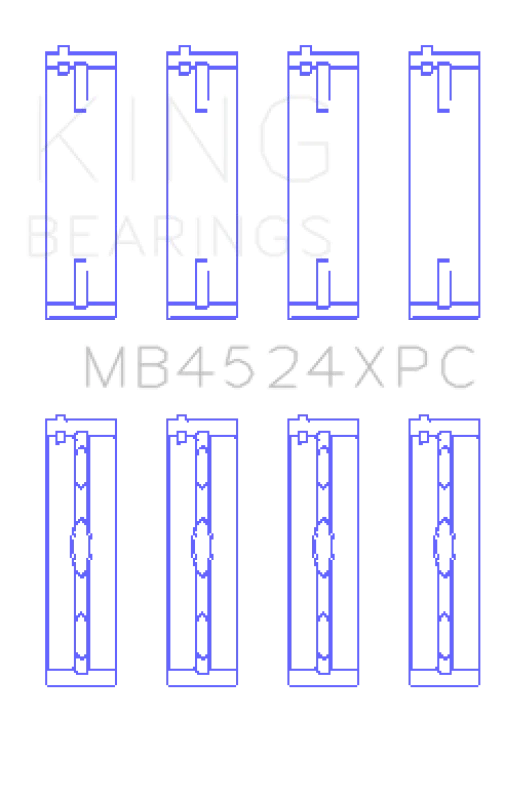 King Engine Bearings Nissan VR38DETT pMaxKote Crankshaft Main Bearing Set - Size STDX - Detail View