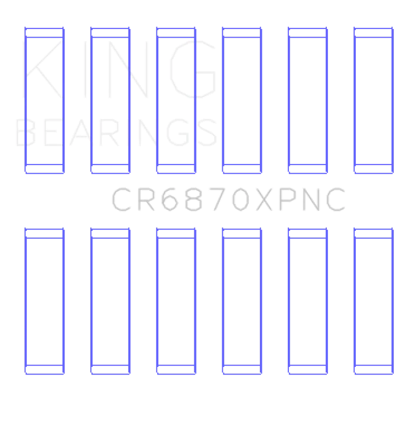 King Engine Bearings Nissan VR38DETT pMaxKote Performance Con Rod Bearing Set - Size +0.25mm - Side View