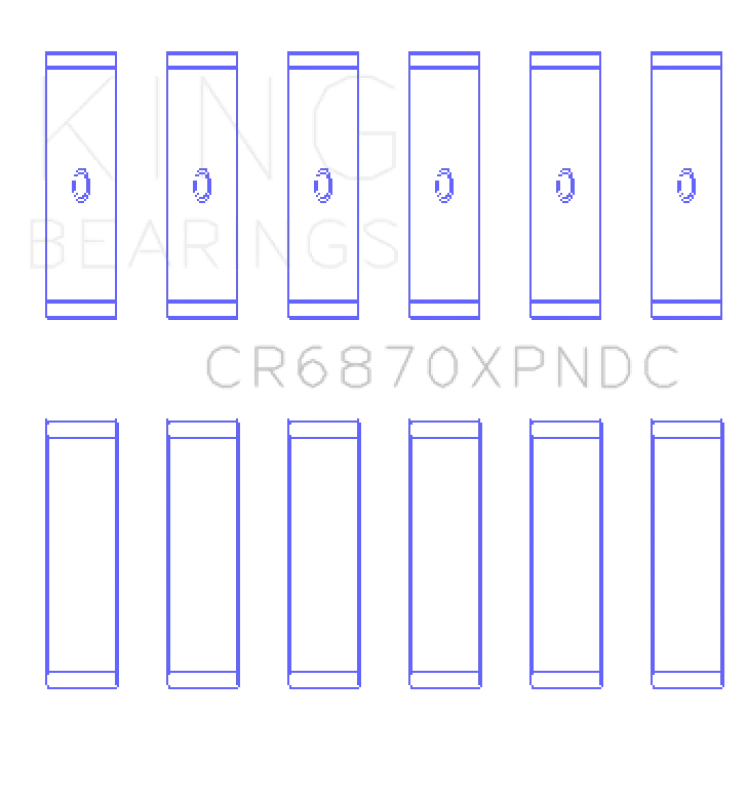 King Engine Bearings Nissan VR38DETT pMaxKote Performance Con Rod w/ Dowel Hole Bearing Set - Side View
