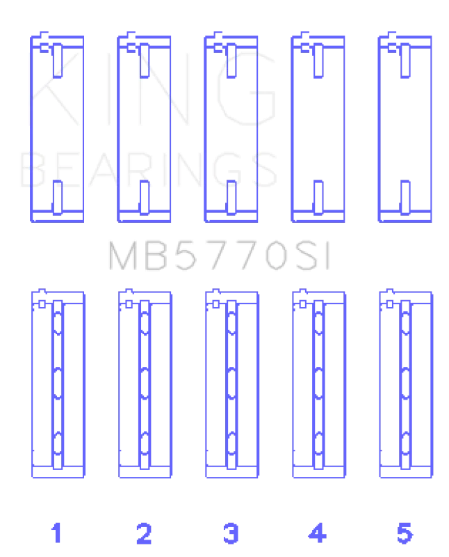 King Engine Bearings Nissan Vk45Dd/E/Vk50Ve/Vk56DE/Vd (Size +0.75mm) Main Bearing Set - Main Product View