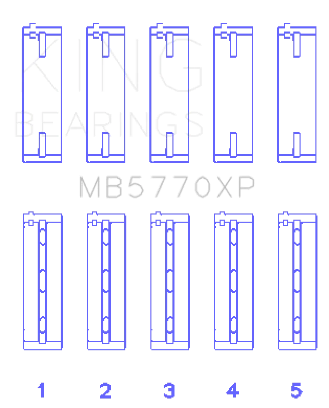 King Engine Bearings Nissan Vk45Dd/E/Vk50Ve/Vk56DE/Vd (Size STDX) Main Bearing Set - Detail View