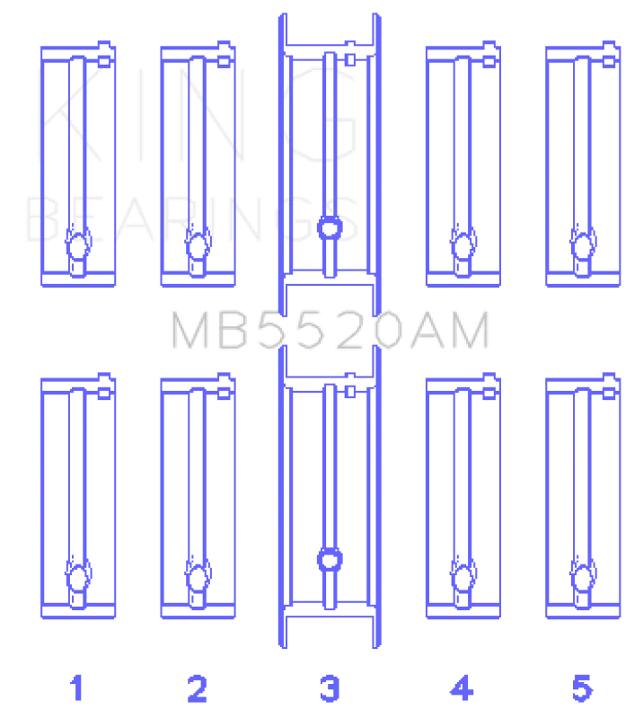 King Engine Bearings Opel C20Xe/X18Xe/X22Xe (Size +0.50mm) Main Bearing Set - Main Product View