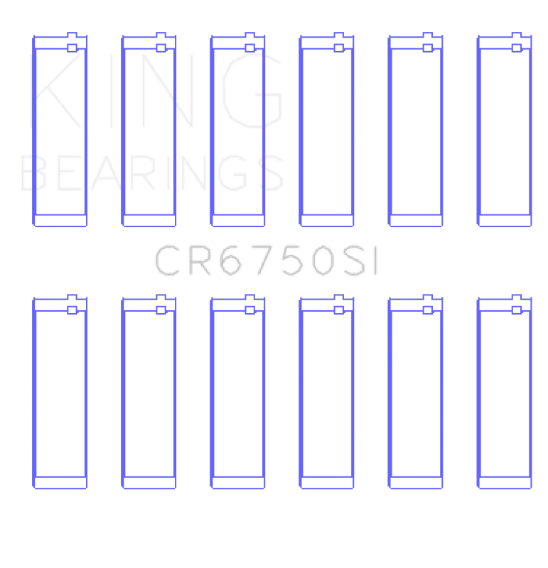 King Engine Bearings Opel X30Xe (Ecotech) (Size +0.50mm) Connecting Rod Bearing Set - Side View