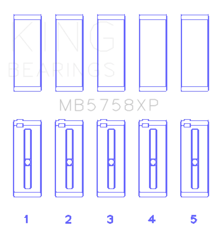 King Engine Bearings Peugeot EP6 1.6L/BMW N14B16C Main Bearing Set - Size STD - Side View