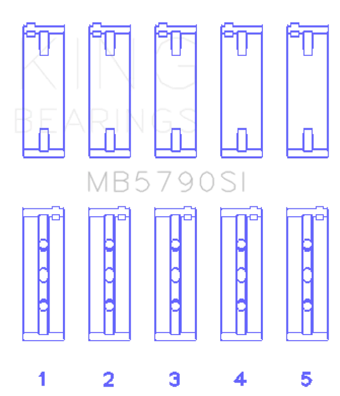 King Engine Bearings Porsche M 48 / M 48.50 (Size STD) Main Bearing Set - Main Product View