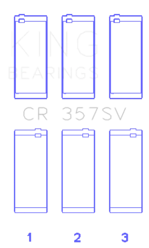 King Engine Bearings Mini Cooper B38A15M0 (Size +0.25mm) Connecting Rod Bearing Set - Side View