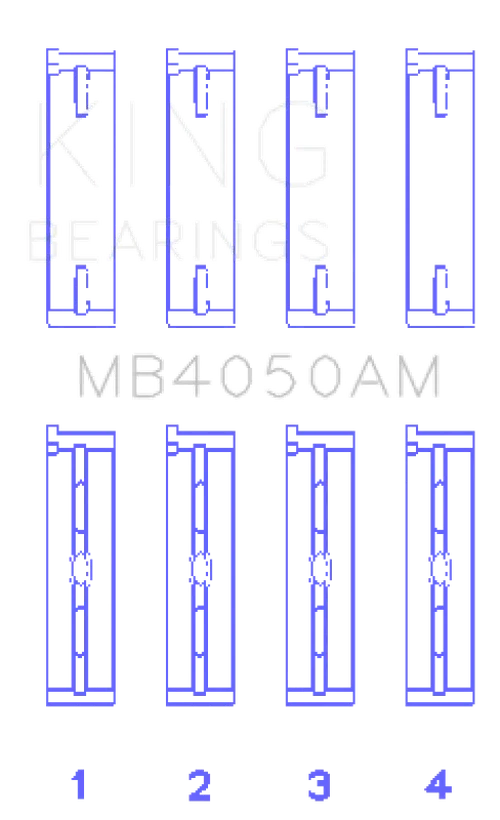 King Engine Bearings Mitsubishi 6G74 (Size +0.25mm) Main Bearing Set - Side View