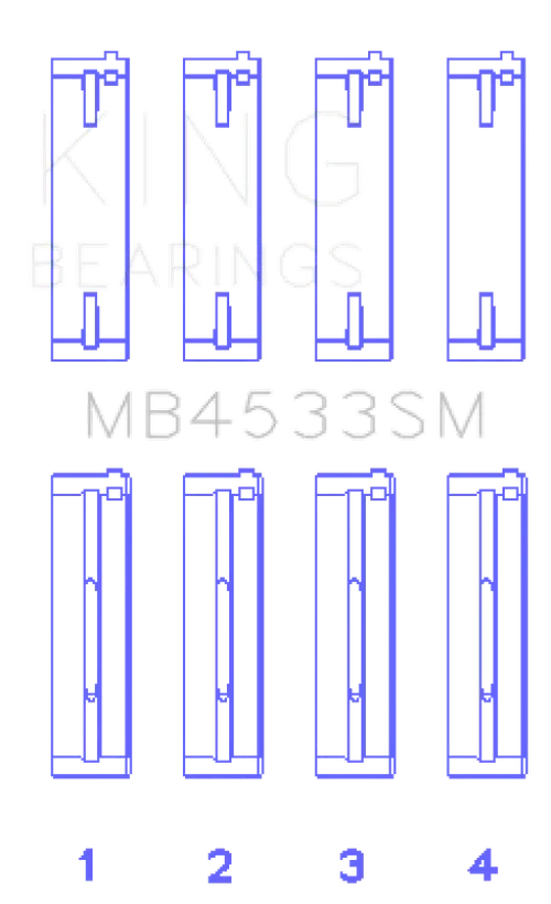 King Engine Bearings Audi 2.1L/2.2L 10V/20V 5cyl Turbo (Size STD) Main Bearing Set - Side View
