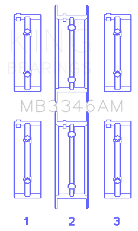 King Engine Bearings Subaru 1800Cc 1980 On (Size +0.75mm) Main Bearing Set - Side View