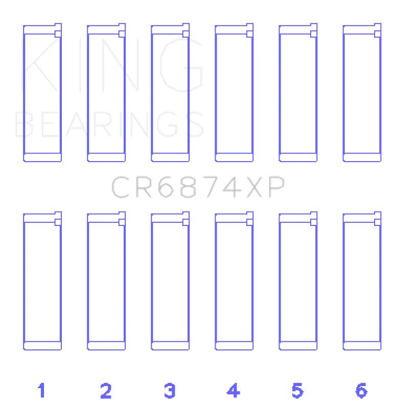 King Engine Bearings Subaru EZ30/EZ30D (Size STD) Performance Rod Bearing Set - Side View