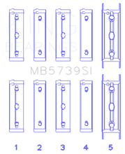 Load image into Gallery viewer, King Engine Bearings Subaru Ej20/Ej22/Ej25 Housing Bore + .002 (Size +0.25mm) Main Bearing Set - Side View