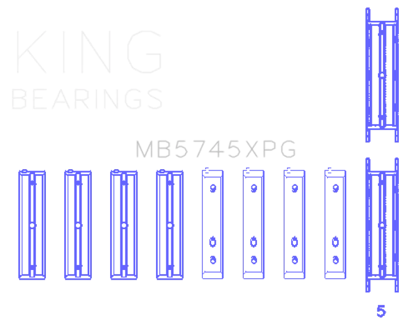 King Engine Bearings Subaru FA20 FB20 Performance Tri-Metal Main Bearing Set - Size +.025mm - Main Product View