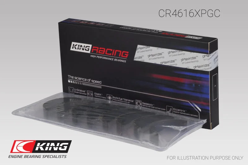 King Engine Bearings Subaru Fa20/ Toyota 4U-GSE Connecting Rod Bearing Set - Size +0.05mm - Back View