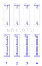 Load image into Gallery viewer, King Engine Bearings Suzuki H25A H27A (Size +0.25mm) Main Bearing Set - Side View