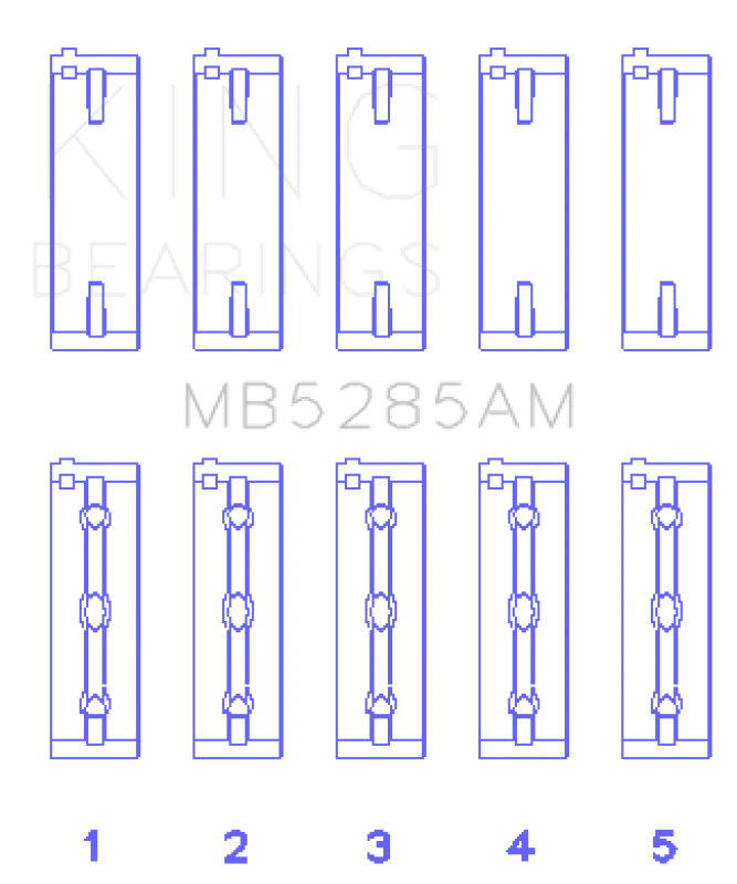 King Engine Bearings Suzuki J18K/J20A (Size +0.25mm) Main Bearing Set - Main Product View
