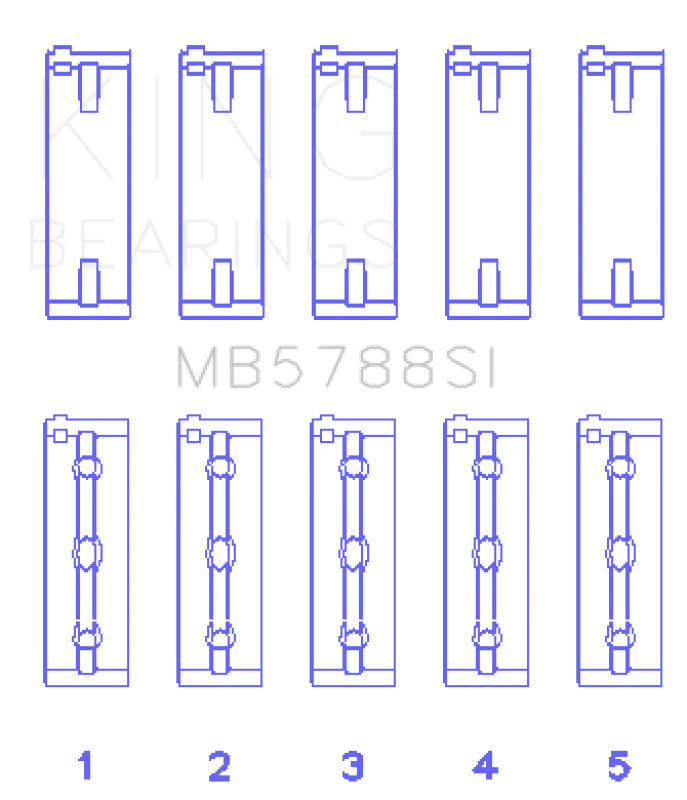 King Engine Bearings Suzuki J24B (Size +0.25mm) Main Bearing Set - Main Product View
