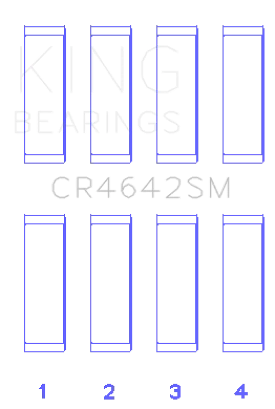 King Engine Bearings Toyota 1/2NR-FE (Size STD) Rod Bearing Set - Side View