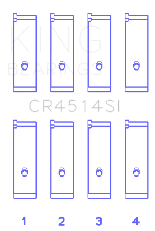King Engine Bearings Toyota 1Azfe/2Azfe (Size +0.50mm) Connecting Rod Bearing Set - Side View