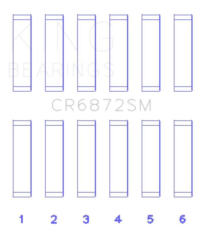 King Engine Bearings Toyota 1GR-FE Connecting Rod Bearing Set - Size +.25mm - Side View