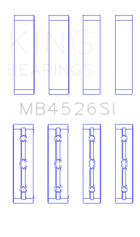 King Engine Bearings Toyota 1GR-FE (Size +0.25mm) Crankshaft Main Bearing Set - Side View