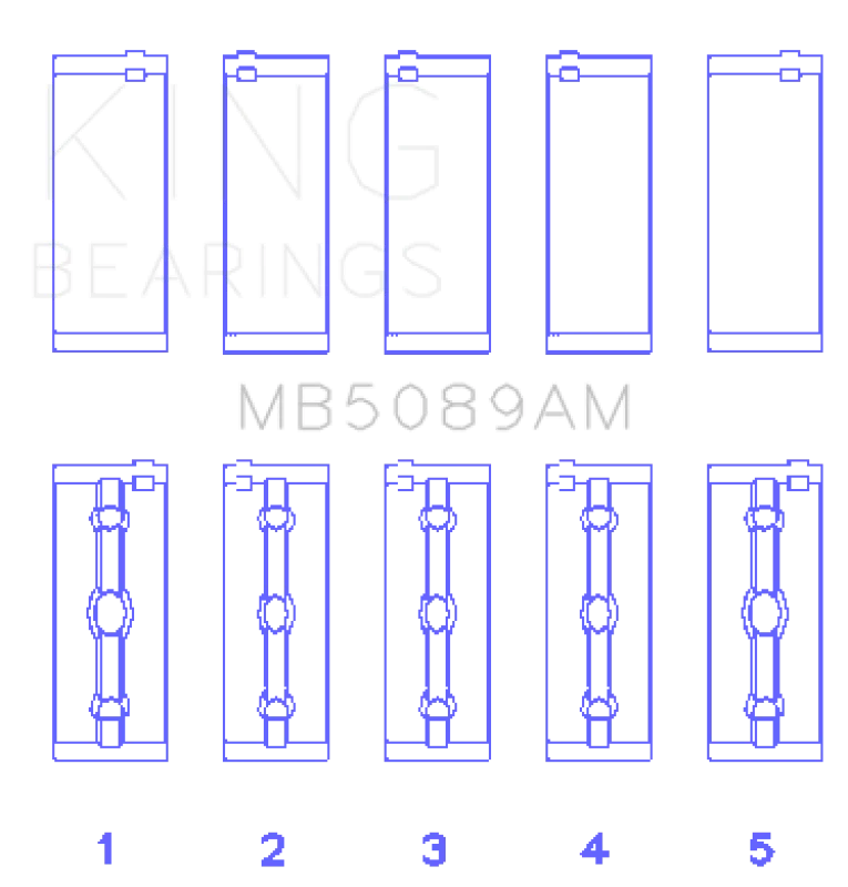 King Engine Bearings Toyota 1Rz (Size +0.50mm) Main Bearing Set - Main Product View