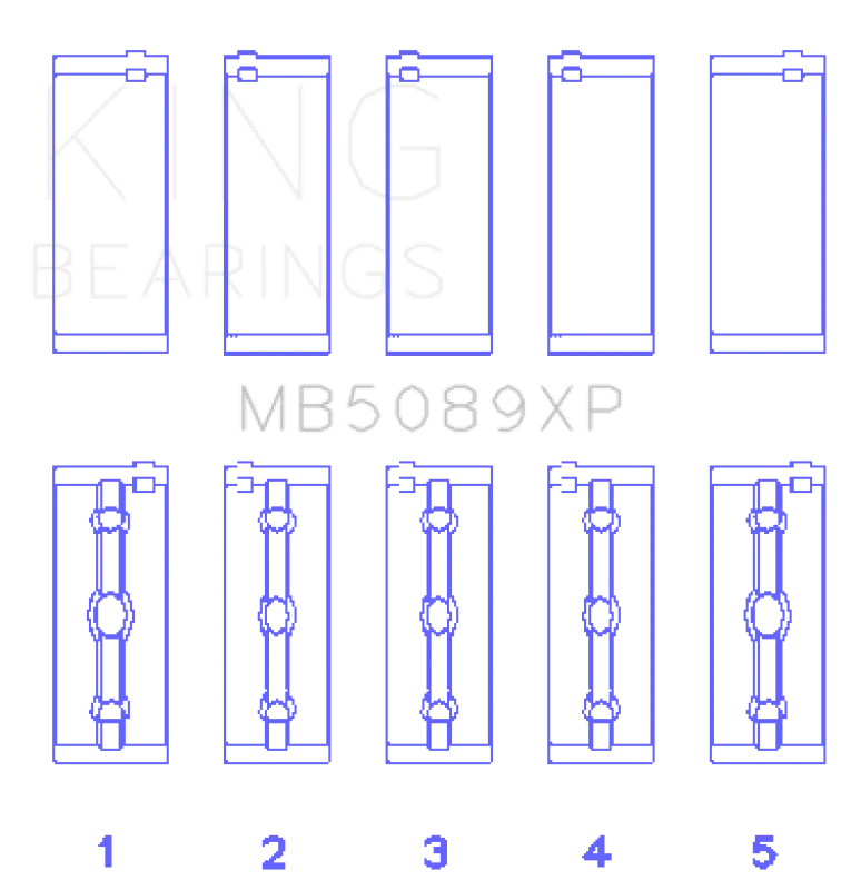 King Engine Bearings Toyota 1Rz/2Rz/3Rz (Size STDX) Main Bearing Set - Detail View