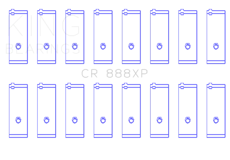 King Engine Bearings Toyota 1UZ-FE/2UZ-FE/3UZ-FE (Size .026) Connecting Rod Bearings (Set of 8) - Side View