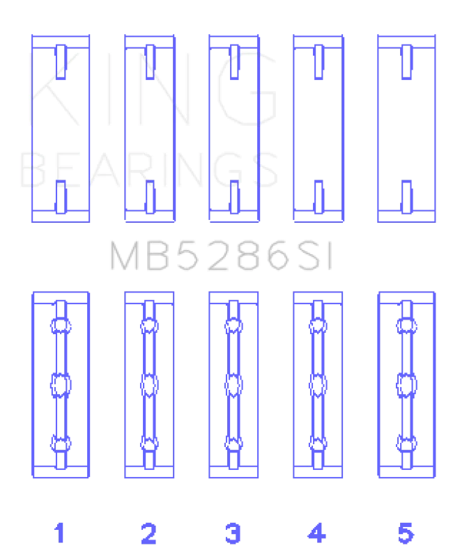 King Engine Bearings Toyota 1Uz-Fe/2Uz-Fe/3Uz-Fe (Size +0.50mm) Main Bearing Set - Main Product View