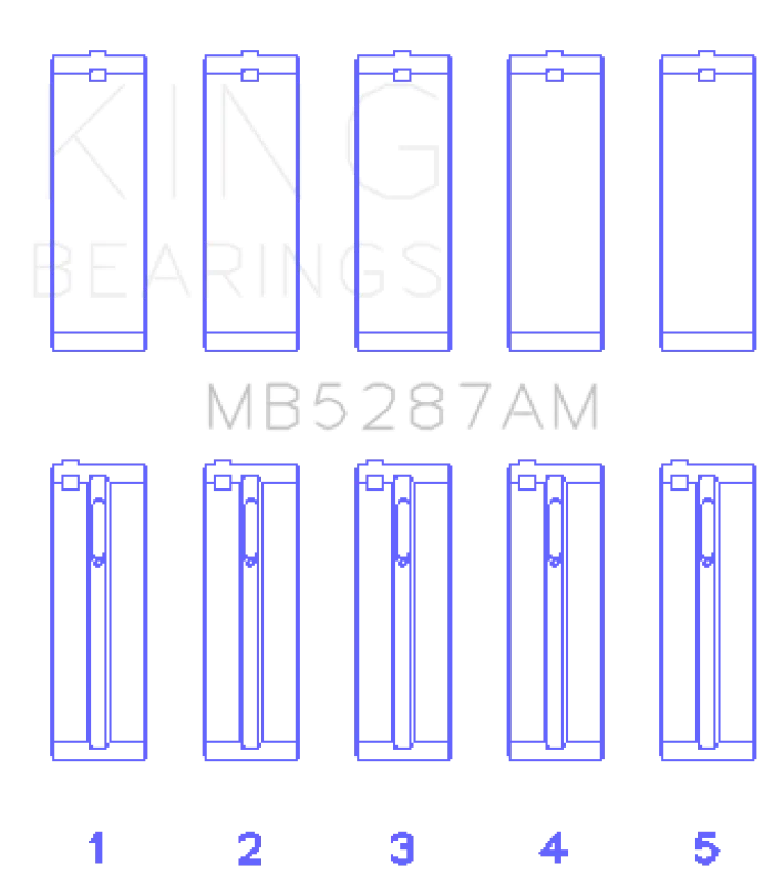 King Engine Bearings Toyota 1ZZ-FE (Size .25) Main Bearing Set - Main Product View