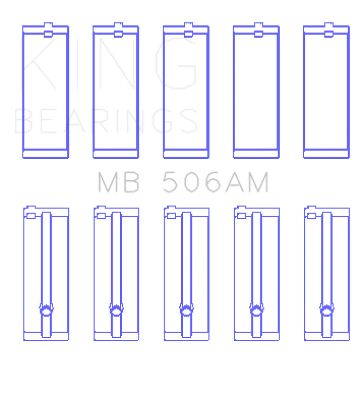 King Engine Bearings Toyota 22R Crankshaft Main Bearing Set - Side View