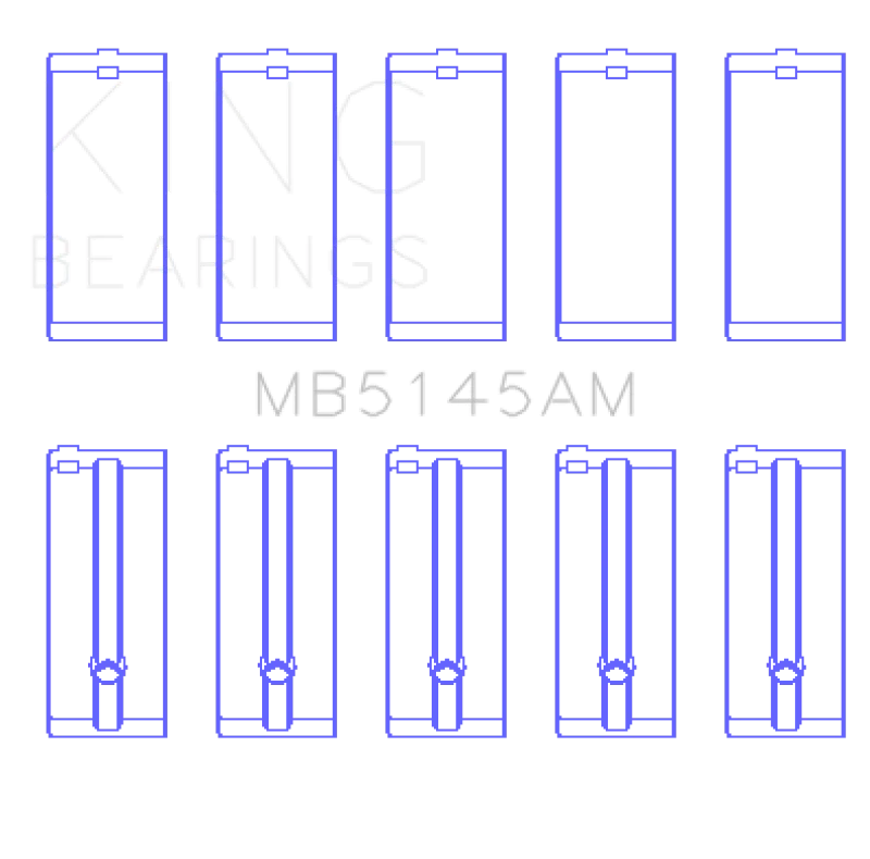 King Engine Bearings Toyota 2.4D L 2L (Size +0.25mm) Main Bearing Set - Main Product View
