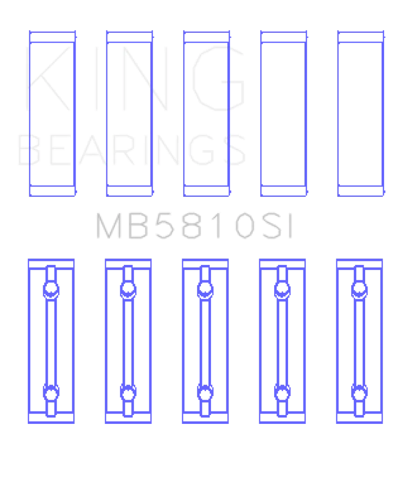 King Engine Bearings Toyota 2AR-FE, 2AR-FXE Crankshaft Main Bearing Set - Side View