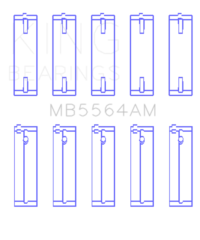 King Engine Bearings Toyota 3E (Size +0.25mm) Main Bearing Set - Side View