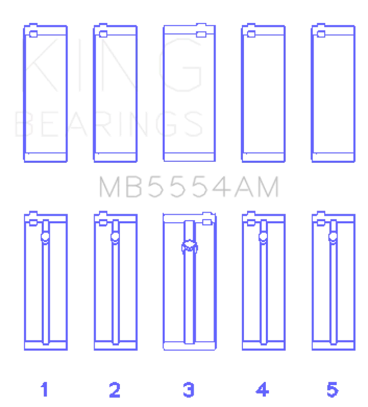 King Engine Bearings Toyota 3Sgte (Size +0.50mm) Main Bearing Set - Main Product View