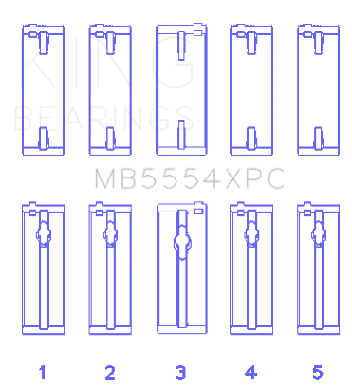 King Engine Bearings Toyota 3Sgte/16V 2.0L (Size STDX) Main Bearing Set - Detail View