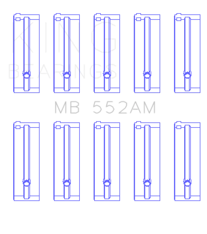 King Engine Bearings Toyota 3T/Tg/12T/4Tg (Size +0.25mm) Main Bearing Set - Side View