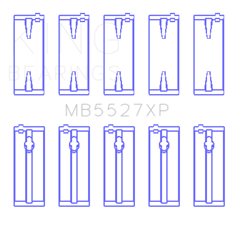 King Engine Bearings Toyota 4AGE/4AGZE 16V 1.6L (Size .026) Performance Main Bearing Set - Side View