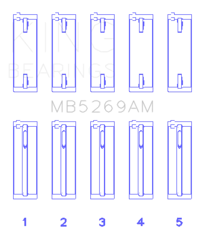 King Engine Bearings VW/Audi Aku/Aqm/Cr/Cy/Jk/Jr/Ky/Ra (Size +0.25mm) Main Bearing Set - Main Product View