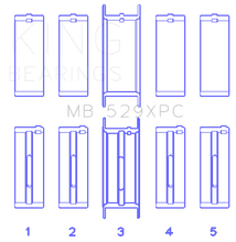 Load image into Gallery viewer, King Ford 260CI/289CI/302 5.0L Windsor Coated Crankshaft Main Bearing Set of 5 (Size .010) - Side View