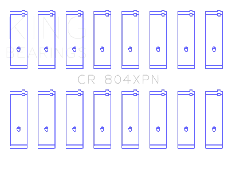 King Ford 260CI/289CI/302 (Size .020 Undersize) XP-Series Tri-Metal Narrowed Rod Bearings - Set of 8 - Main Product View