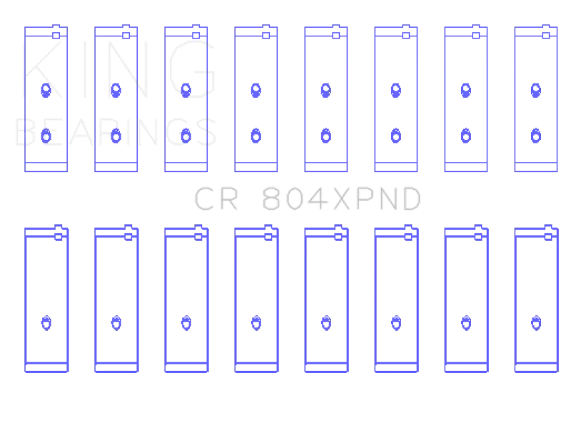 King Ford 260ci / 289ci / 302 5.0L Windsor - Doweled (Size STD) Performance Rod Bearing Set - Main Product View