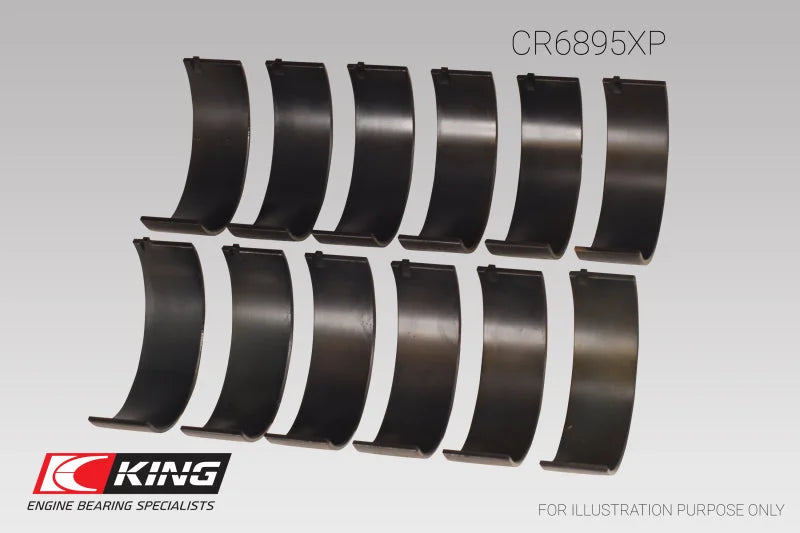 King Ford Ecoboost 3.5L V6 pMaxBlack Coated Connecting Rod Bearing Set - Size +0.25mm - Back View