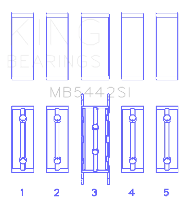 King Ford/Mazda Duratec 2.0/2.3 DOHC (Size 0.25) Silicon Bi-Metal Aluminum Main Bearing Set - Main Product View