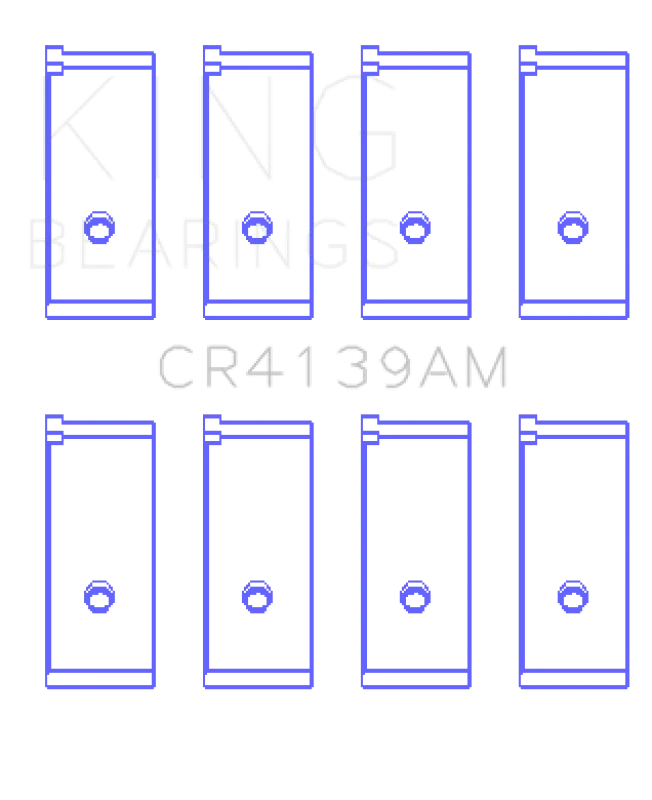 King Honda 91CI/1.5L D15A2/D15A3/D15B1/D15B2/D15B7/D15B8/D15Z1 (Size +0.50) Rod Bearing Set - Side View