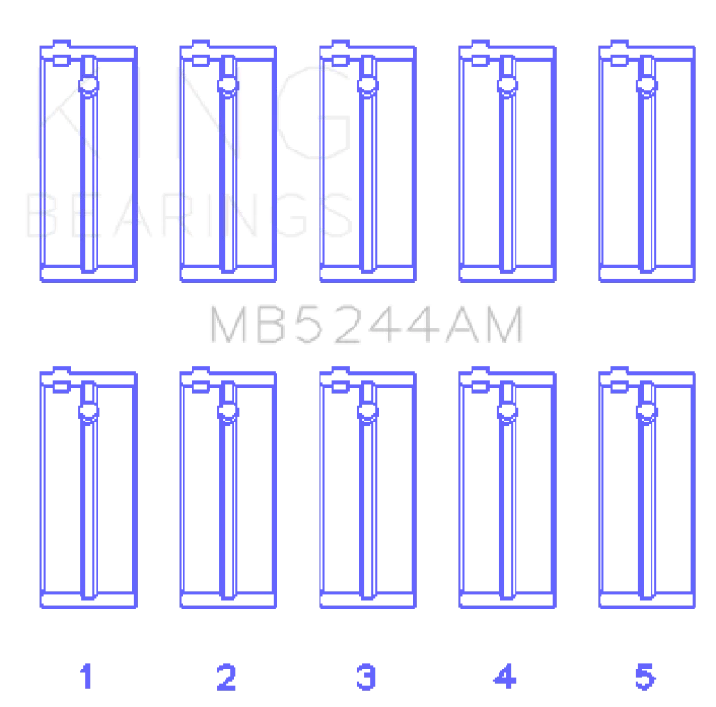 King Honda 91CI/1.5L D15A2/D15A3/D15B1/D15B2/D15B7/D15B8/D15Z1 Main Bearing Set - Size STD - Main Product View