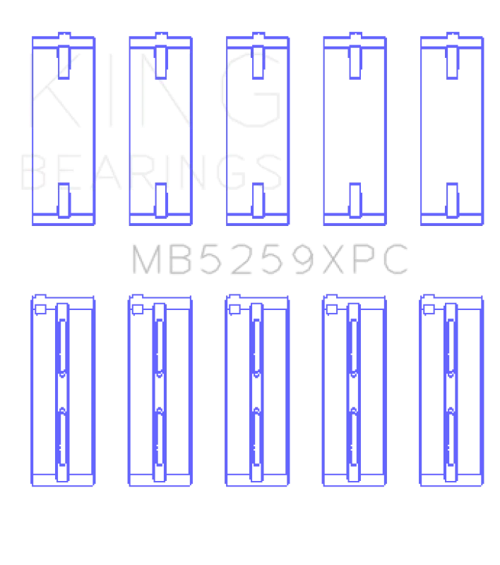 King Honda A-Series/B-Series/K-Series pMaxKote Performance Main Bearing Set - Size STDX - Detail View